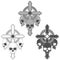 .Design of three skulls with cross in scale of crises