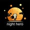 Design or vector that forms a hero with a bright night background and can also be used as a symbol