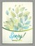 Design vertical banner with Spring typing logo, green and fresh