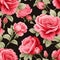 Design of watercolored seamless floral pattern