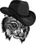 design of Wild cat, Lynx, Bobcat, Trot Hand Top hat, cylinder.