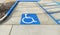 designated sign posted disable space parking lot commercial disabled building entrance handicap car park