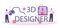 Designer 3D modeling typographic header. Digital drawing with electronic