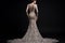 Designer bridal gown with intricate lace. Generative AI