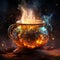 A designer cauldron bubbled over the fire generative AI