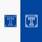 Designer, Font, Path, Program, Text Line and Glyph Solid icon Blue banner Line and Glyph Solid icon Blue banner
