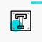 Designer, Font, Path, Program, Text turquoise highlight circle point Vector icon