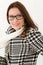 Designer glasses - winter fashion woman portrait