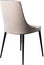Designer gray dining chair on black metal legs. Modern soft chair isolated on white background.