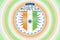 designer illustration of happy republic day with India conical flag ,mandala and ashoka chakraa fading in background