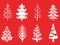 Designer Silhouette Christmas Trees Set