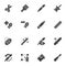 Designer tools line icons set