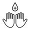 Desinfection hand icon. Hygiene antiseptic for hand vector icon