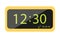 Desk alarm clock electronic display yellow flat