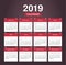 Desk Calendar 2019. Simple Colorful minimal elegant desk calendarDesk Calendar 2019. Simple red minimal elegant desk calendar