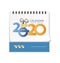 Desk calendar 2020. Mouse with cheese. The symbol of 2020.