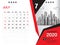 Desk Calendar 2020 template vector, JULY 2020 month, business layout, 8x6 inch, Week starts Sunday, Stationery design