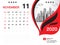 Desk Calendar 2020 template vector, NOVEMBER 2020 month, business layout, 8x6 inch, Week starts Sunday, Stationery design