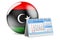 Desk calendar with Libyan flag. 3D rendering