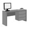 A desk with a computer and books. Furniture and interior single icon in monochrome style Isometric vector symbol stock