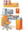 Desk, computer, chair- office