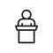 Desk vector thin line icon