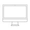 Desktop computer outline. Screen desktop computer monitor outline. Computer display outline vector eps10.