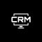 Desktop CRM System Icon. Flat Design.