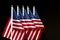 Desktop flags of USA on black background. Concept of the patriotic holidays