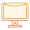 Desktop flat icon. Monitor orange icons in trendy flat style. Computer screen radient style design, designed for web and
