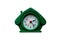 Desktop green clock in the form of a house