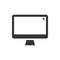 Desktop monitor black icon on white background