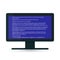 Desktop monitor with blue screen of death BSOD . System crash report. Fatal error of software or hardware. Broken computer vector