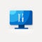 Desktop monitor troubleshooting tools material design icon