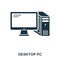 Desktop Pc icon. Line style icon design. UI. Illustration of desktop pc icon. Pictogram isolated on white. Ready to use