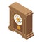 Desktop pendulum clock icon, isometric style