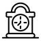 Desktop pendulum clock icon, outline style