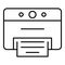 Desktop printer icon, outline style