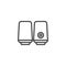 Desktop speakers line icon