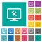 Desktop tools square flat multi colored icons