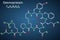 Desmopressin, desmopresina, desmopressinum molecule. It is antidiuretic peptide drug, synthetic analogue of vasopressin.