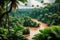 Desolate amazon rainforest landscape