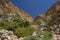 Desolate dry and rough eroded canyon