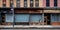 Desolate, empty storefronts, reflecting the economic disparities intensified by gentrification, concept of Urban decay