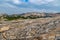 Desolate mountains, many grotesque large stones and few plants