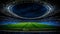 Desolate night view of empty soccer stadium with mesmerizing illuminated professional field