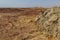 Desolate volcanic landscape of Dallol, Danakil depression, Ethiop