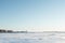 Desolate winter landscape near the village