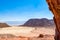 Desolation of the desert. The road, walking paths, tracks and trails through the rocky mountains and landscapes of Timna National