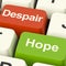 Despair Or Hope Computer Keys Showing Hopeful or Hopeless